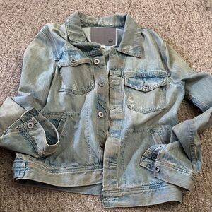 AG Adriano Goldschmied distressed, Blue Jean jacket